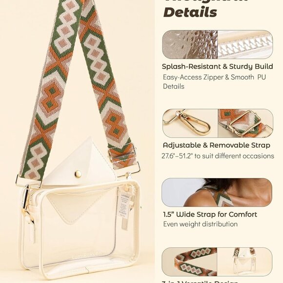 Versatile Clear Stadium Purse with Compact Wallet - Perfect for Events & Gifting - Picture 3 of 6